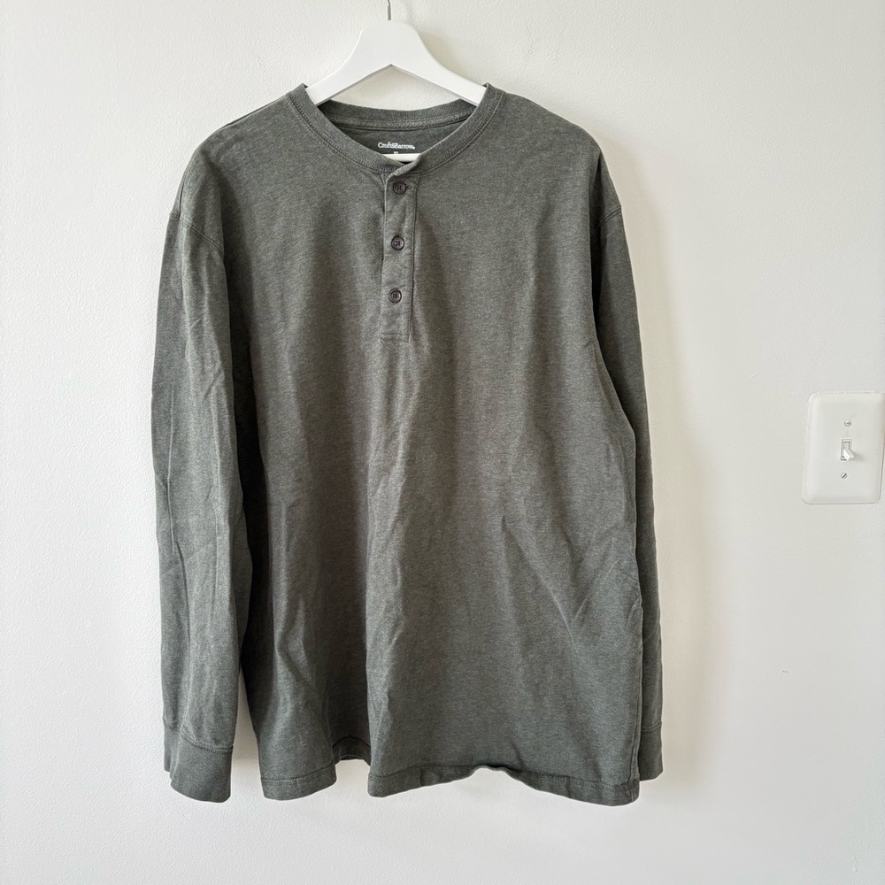 Croft & Barrow Men’s Henley Long Sleeve Tee Hunter Green